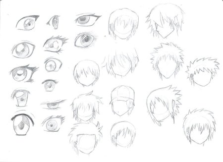 Поэтапное рисование аниме парней