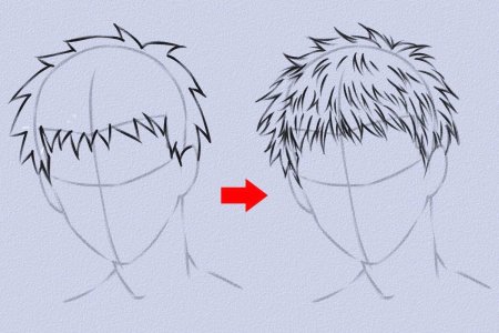 Мужские лица для рисования аниме