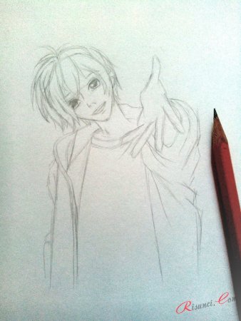 Пошагово аниме рисунок карандашом мальчика