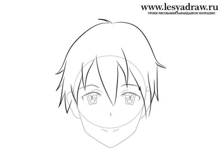 Рисование головы аниме
