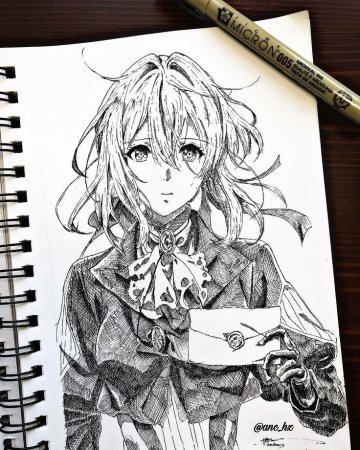 Аниме Вайолет Эвергарден карандашом