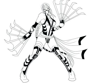 Раскраски мортал комбат Китана