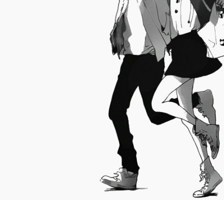 Аниме пара бежит