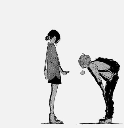 Аниме девушка отталкивает парня