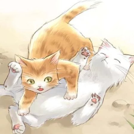 Рыжий кот и белая кошка