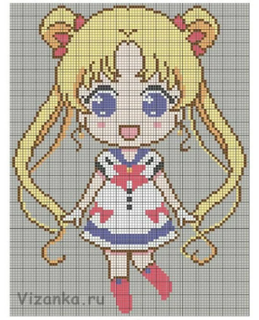 Схема для вышивки крестиком аниме связанные
