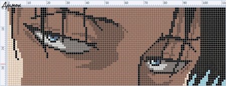 Вышивка крестиком Леви атака титанов