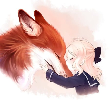 Девушка и Лис арт