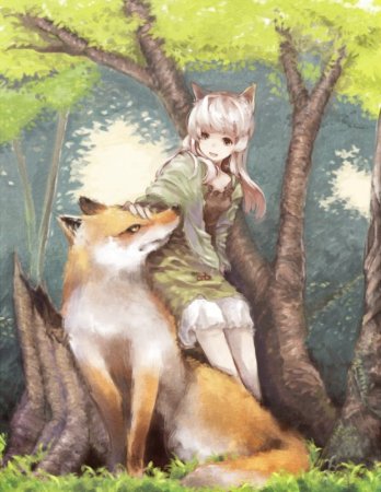 Лиса в лесу аниме