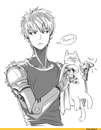 Ванпанчмен Генос в фартуке