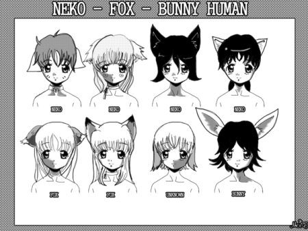 Референсы кошачьих ушей на голове