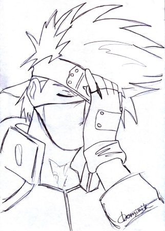 Наруто для срисовки Какаши