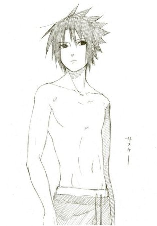 Саске из Наруто с прессом