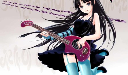 Мио Акияма с гитарой электро