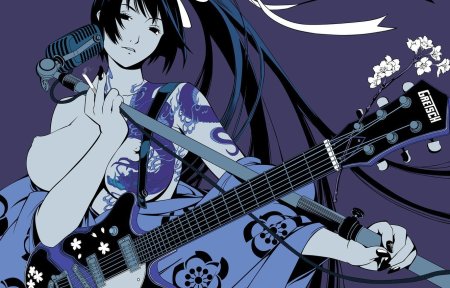 Юки Йошида с гитарой