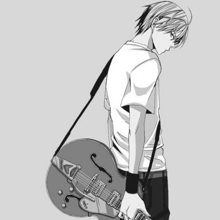 Парень с гитарой арт