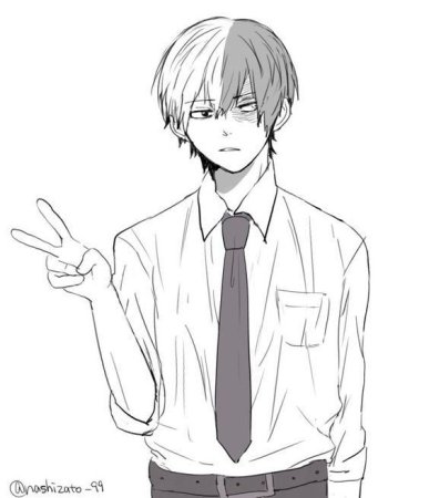 Тодороки шото черно белый