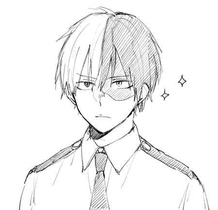 Тодороки шото черно белый