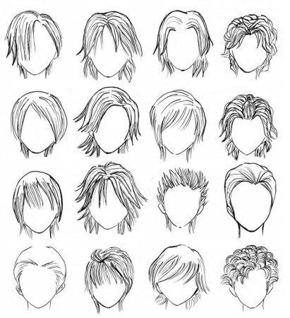 Причёски аниме парней для срисовки