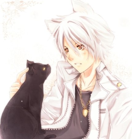 Неко куны с белыми волосами