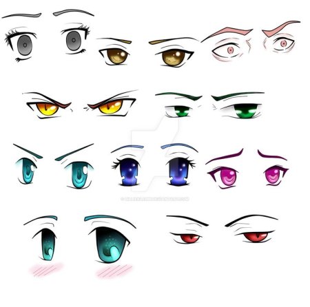 Стиль рисования глаз парней