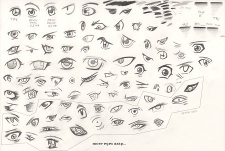 Туториал глаза сбоку