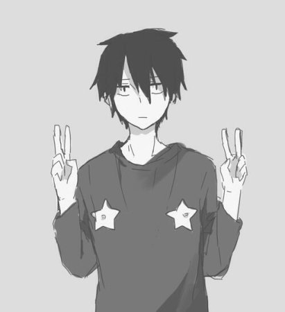 Аниме парень показывает фак