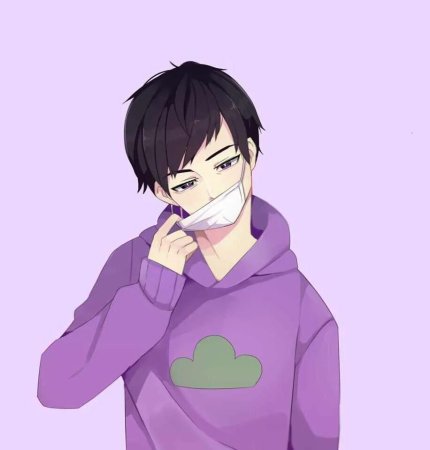 Парень в фиолетовой толстовке арт