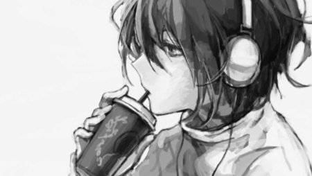 Аниме парень в наушниках