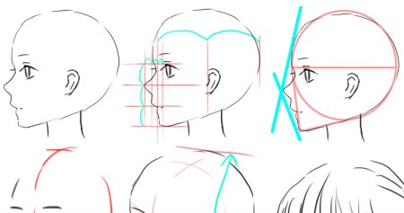 Аниме лицо в профиль