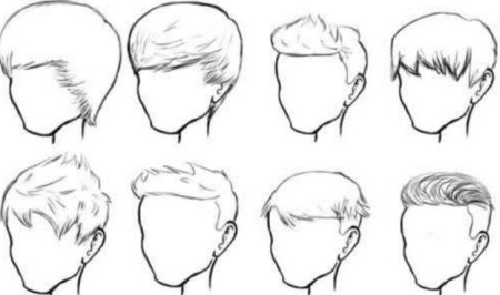 Прически парней карандашом