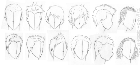 Аниме мужские прически сбоку