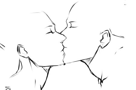 Саске и Наруто поцелуй с языком