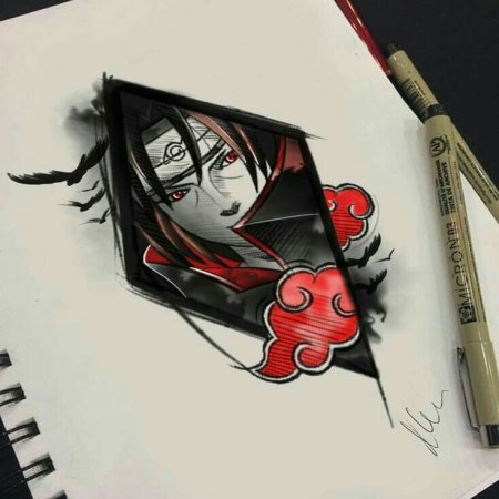 Итачи Учиха тату эскиз