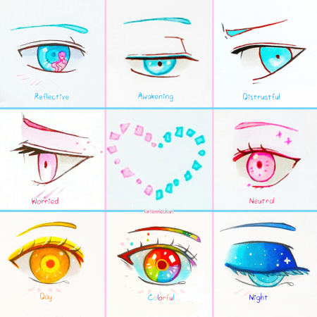 Поэтапно аниме глаза эмоции