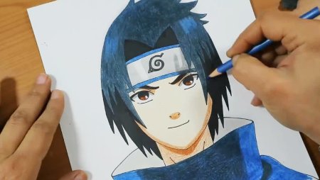Аниме для срисовки Наруто Саске