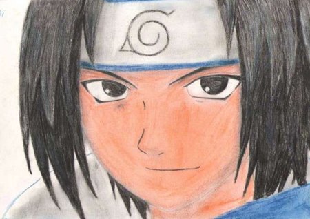 Саске рисунок красками