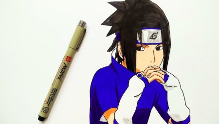 Саске рисунок цветной