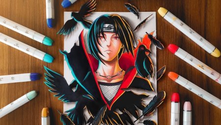 Итачи арт маркерами