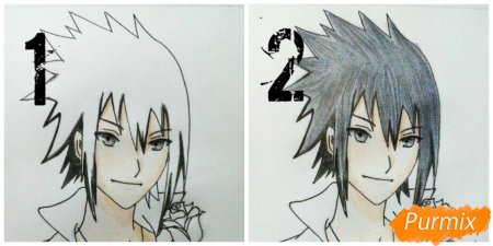 Как нарисовать Саске