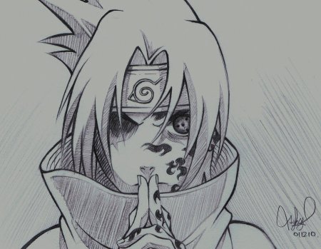 Наруто и Саске арты для срисовки