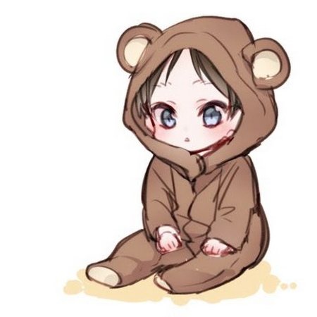 Аниме девушка в костюме мишки