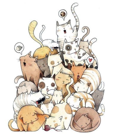 Много котиков арт