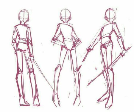 Референс человека в полный рост аниме