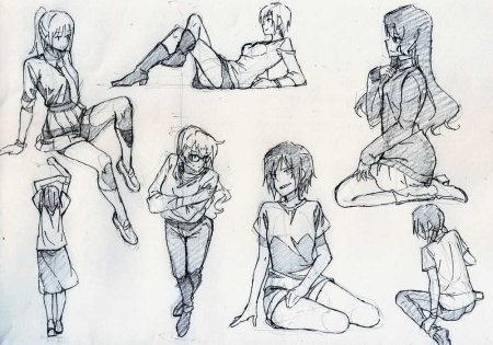Лежачие позы для рисования
