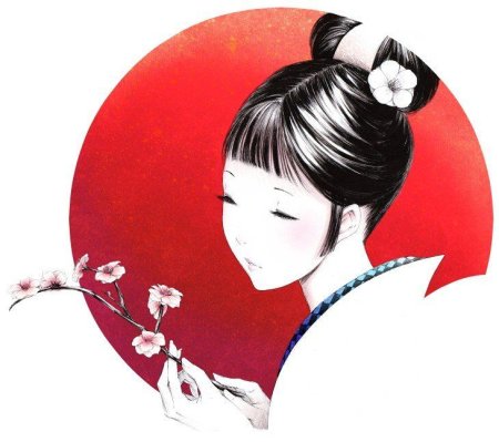 Японская девушка рисунок