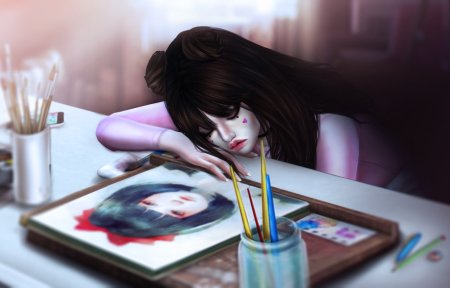 Девушка художница арт