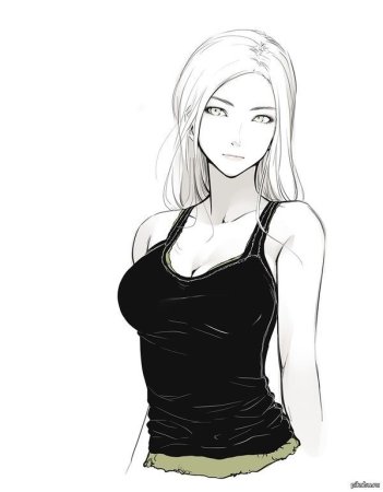 Аниме девушка по пояс