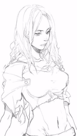 Набросок девушки для рисования