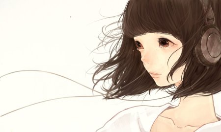 Грустные аниме девушки с наушниками